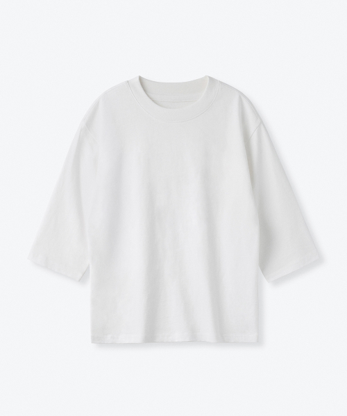 MUSINSA STANDARD KIDS（ムシンサスタンダードキッズ）の「リラックスドクルーネック7部Tシャツ[ホワイト]（Tシャツ/カットソー・レディース・その他・150/120/140/130/160/110/100）」の2枚目の写真