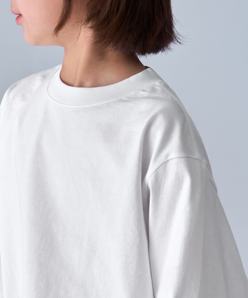 MUSINSA STANDARD KIDS（ムシンサスタンダードキッズ）の「リラックスドクルーネック7部Tシャツ[ホワイト]（Tシャツ/カットソー・レディース・その他・150/120/140/130/160/110/100）」の5枚目の写真
