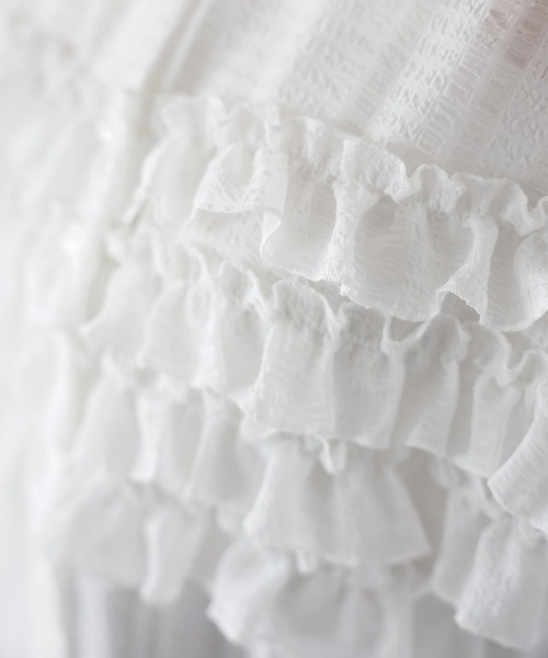 Riberry（リベリー）の「フリルシアーシャツ/ブラウス（シャツ/ブラウス・レディース・ブラック/ブルー/オフホワイト/ネイビー・MEDIUM）」の5枚目の写真