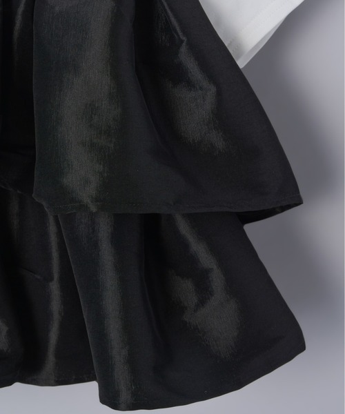 Olu.(オルドット)の「ボリュームフリルドッキングトップス(Tシャツ/カットソー・レディース・ホワイト/ブラック・FREE)」の11枚目の写真