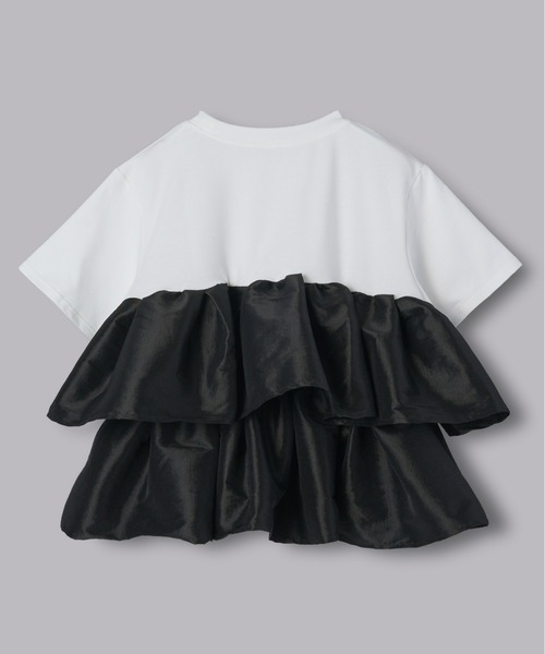 Olu.(オルドット)の「ボリュームフリルドッキングトップス(Tシャツ/カットソー・レディース・ホワイト/ブラック・FREE)」の13枚目の写真