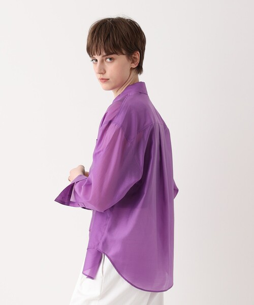 allureville(アルアバイル)の「オーガンシアーシャツ(シャツ/ブラウス・レディース・ブラウン/ホワイト/パープル・2)」の14枚目の写真