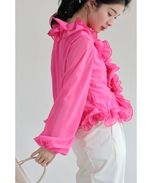 cawaii(カワイイ)の「リボンを結ぶフロントの花びらフリルブラウストップス(シャツ/ブラウス・レディース・ピンク・FREE)」の15枚目の写真