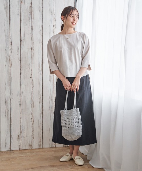 ikka(イッカ)の「【接触冷感/速乾】ドライテックチノベイカースカート(スカート・レディース・オリーブ/ベージュ/ネイビー・L/M/S)」の16枚目の写真