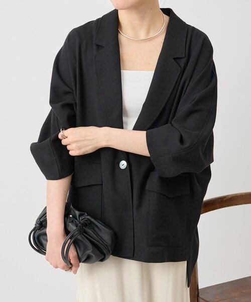 BEARDSLEY（ビアズリー）の「リラックスジャケット（テーラードジャケット・レディース・ブラック/ブラウン・FREE）」の4枚目の写真