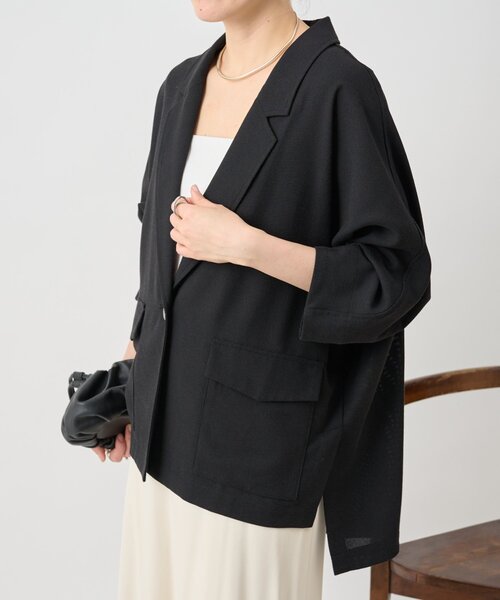 BEARDSLEY（ビアズリー）の「リラックスジャケット（テーラードジャケット・レディース・ブラック/ブラウン・FREE）」の5枚目の写真