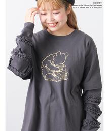 Samansa Mos2 | 【Disney】くまのプーさん袖フリルロンT(ニット/セーター)