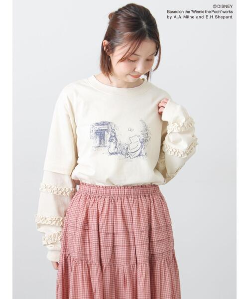 Samansa Mos2（サマンサ モスモス）の「【Disney】くまのプーさん袖フリルロンT（ニット/セーター・レディース・チャコールグレー/オフホワイト/キナリ・F）」の16枚目の写真
