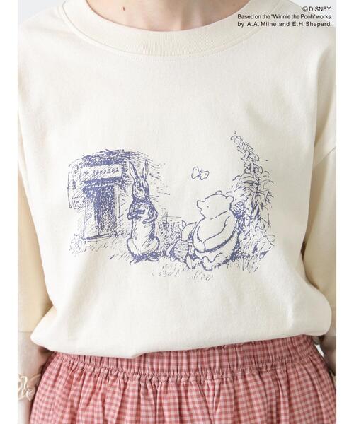 Samansa Mos2（サマンサ モスモス）の「【Disney】くまのプーさん袖フリルロンT（ニット/セーター・レディース・チャコールグレー/オフホワイト/キナリ・F）」の17枚目の写真