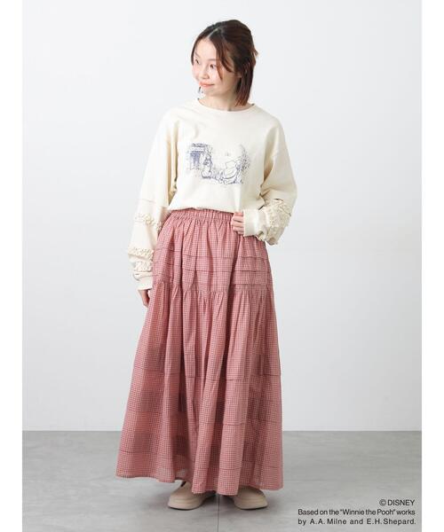 Samansa Mos2（サマンサ モスモス）の「【Disney】くまのプーさん袖フリルロンT（ニット/セーター・レディース・チャコールグレー/オフホワイト/キナリ・F）」の18枚目の写真