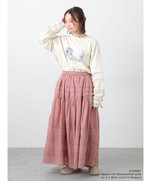 Samansa Mos2（サマンサ モスモス）の「【Disney】くまのプーさん袖フリルロンT（ニット/セーター・レディース・チャコールグレー/オフホワイト/キナリ・F）」の20枚目の写真