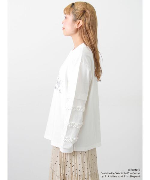 Samansa Mos2（サマンサ モスモス）の「【Disney】くまのプーさん袖フリルロンT（ニット/セーター・レディース・チャコールグレー/オフホワイト/キナリ・F）」の22枚目の写真