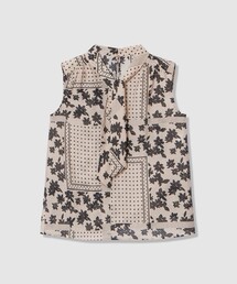 ANAYI | 【セットアップ対応商品】ドットパッチワークプリントボウタイ ブラウス(シャツ/ブラウス)