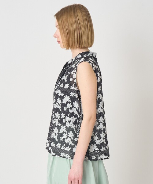 ANAYI（アナイ）の「【セットアップ対応商品】ドットパッチワークプリントボウタイ ブラウス（シャツ/ブラウス・レディース・ベージュ/ブラック・38/36）」の4枚目の写真