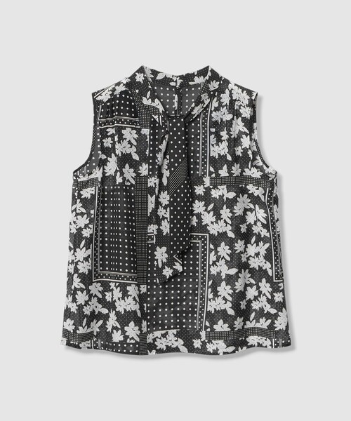 ANAYI（アナイ）の「【セットアップ対応商品】ドットパッチワークプリントボウタイ ブラウス（シャツ/ブラウス・レディース・ベージュ/ブラック・38/36）」の10枚目の写真