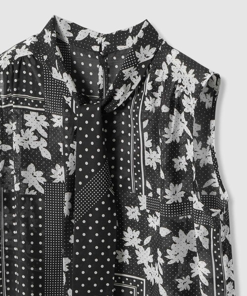 ANAYI（アナイ）の「【セットアップ対応商品】ドットパッチワークプリントボウタイ ブラウス（シャツ/ブラウス・レディース・ベージュ/ブラック・38/36）」の12枚目の写真