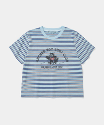 anchor boy stripe s/s t-shirt(womens) pigment blue
