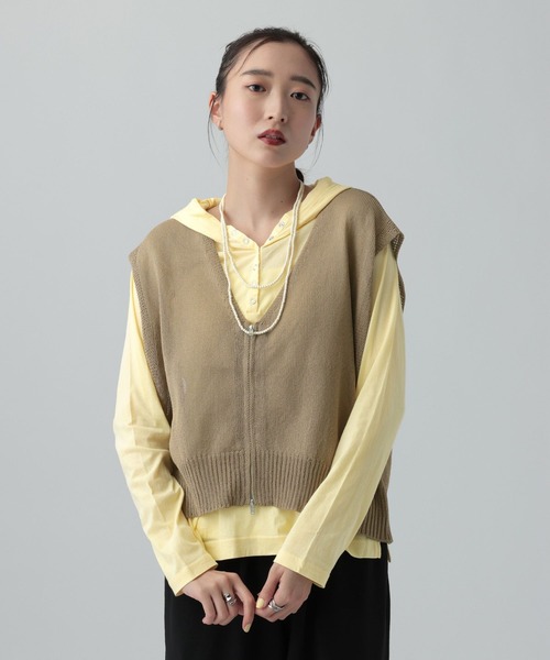 LEPSIM（レプシィム）の「ペーパーWZIPベスト　656674（ベスト・レディース・ブラウン/チャコールグレー・TALL/FREE）」の2枚目の写真