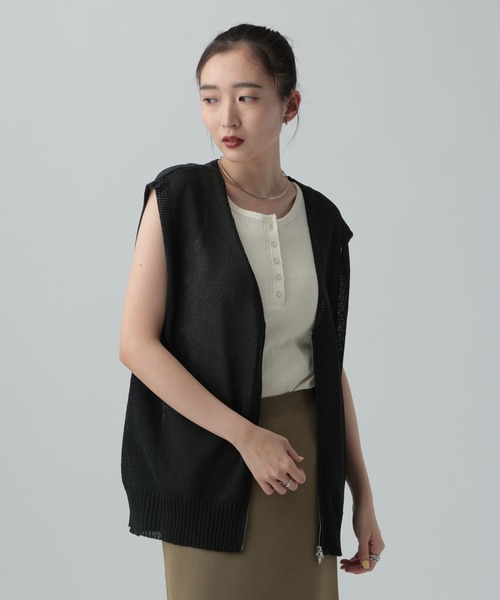 LEPSIM（レプシィム）の「ペーパーWZIPベスト　656674（ベスト・レディース・ブラウン/チャコールグレー・TALL/FREE）」の3枚目の写真