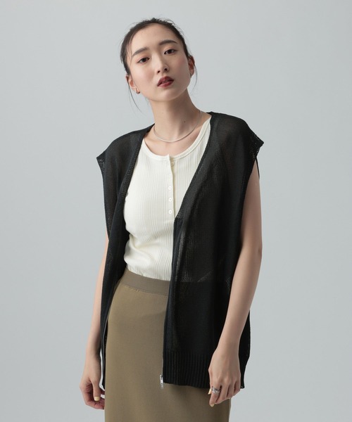 LEPSIM（レプシィム）の「ペーパーWZIPベスト　656674（ベスト・レディース・ブラウン/チャコールグレー・TALL/FREE）」の4枚目の写真