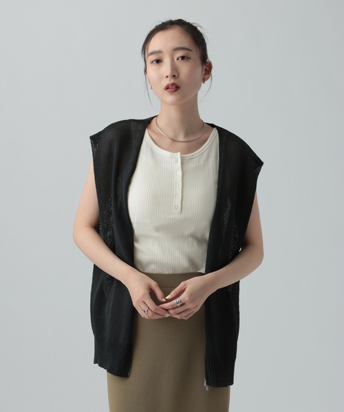 LEPSIM（レプシィム）の「ペーパーWZIPベスト　656674（ベスト・レディース・ブラウン/チャコールグレー・TALL/FREE）」の5枚目の写真