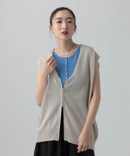 LEPSIM（レプシィム）の「ペーパーWZIPベスト　656674（ベスト・レディース・ブラウン/チャコールグレー・TALL/FREE）」の9枚目の写真