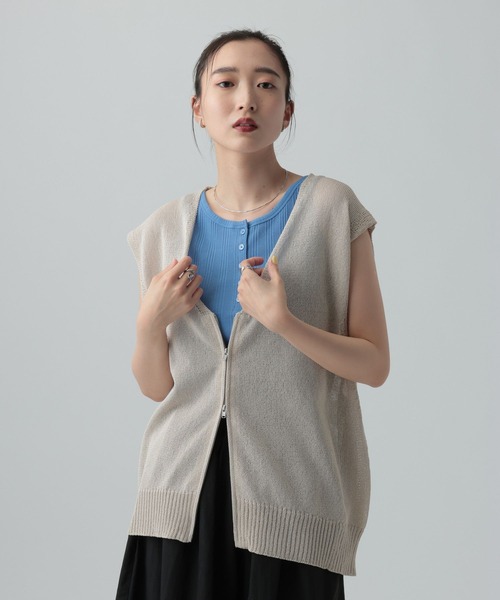 LEPSIM（レプシィム）の「ペーパーWZIPベスト　656674（ベスト・レディース・ブラウン/チャコールグレー・TALL/FREE）」の10枚目の写真