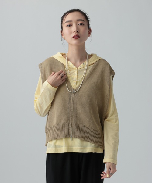 LEPSIM（レプシィム）の「ペーパーWZIPベスト　656674（ベスト・レディース・ブラウン/チャコールグレー・TALL/FREE）」の17枚目の写真