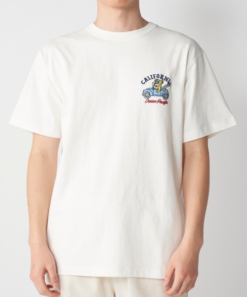 1978 カリフォルニアグラフィックプリント ホワイトTシャツ セール】【OP:オーピー】カリフォルニアベアバックグラフTシャツ（T
