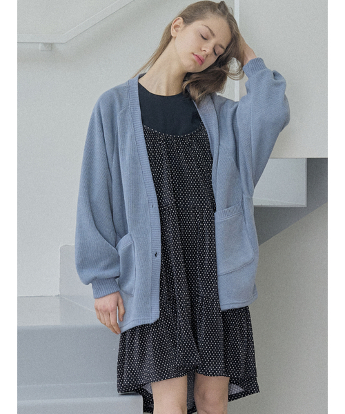 AVANT-G(アバン)の「Dolman Overfit Long Cardigan - BLUE(カーディガン/ボレロ・レディース・スカイブルー/ブラック/モカ・FREE)」の7枚目の写真