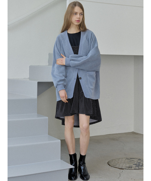 AVANT-G(アバン)の「Dolman Overfit Long Cardigan - BLUE(カーディガン/ボレロ・レディース・スカイブルー/ブラック/モカ・FREE)」の8枚目の写真