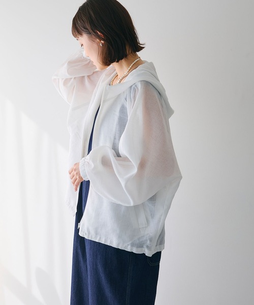 CROSS FUNCTION（クロスファンクション）の「《洗える》サマ美え シアーZIPパーカー【CROSS FUNCTION/クロスファンクション】（パーカー・レディース・アイボリー/モカ・M/LL/L）」の22枚目の写真