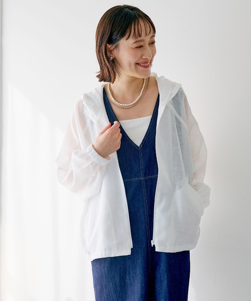 CROSS FUNCTION（クロスファンクション）の「《洗える》サマ美え シアーZIPパーカー【CROSS FUNCTION/クロスファンクション】（パーカー・レディース・アイボリー/モカ・M/LL/L）」の20枚目の写真