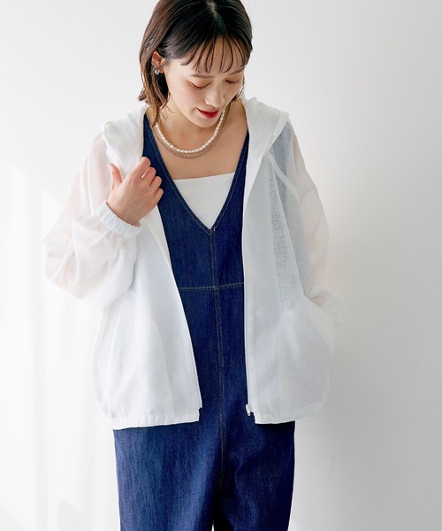 CROSS FUNCTION（クロスファンクション）の「《洗える》サマ美え シアーZIPパーカー【CROSS FUNCTION/クロスファンクション】（パーカー・レディース・アイボリー/モカ・M/LL/L）」の21枚目の写真