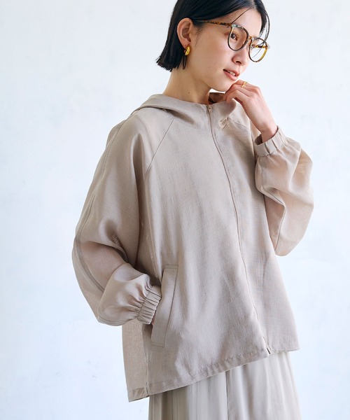 CROSS FUNCTION（クロスファンクション）の「《洗える》サマ美え シアーZIPパーカー【CROSS FUNCTION/クロスファンクション】（パーカー・レディース・アイボリー/モカ・M/LL/L）」の8枚目の写真