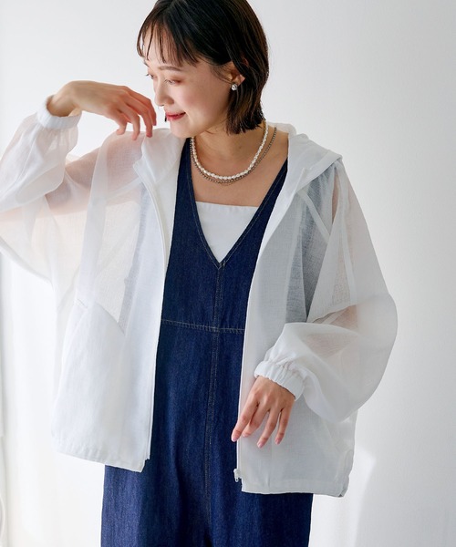 CROSS FUNCTION（クロスファンクション）の「《洗える》サマ美え シアーZIPパーカー【CROSS FUNCTION/クロスファンクション】（パーカー・レディース・アイボリー/モカ・M/LL/L）」の17枚目の写真