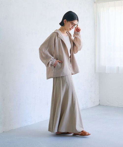 CROSS FUNCTION（クロスファンクション）の「《洗える》サマ美え シアーZIPパーカー【CROSS FUNCTION/クロスファンクション】（パーカー・レディース・アイボリー/モカ・M/LL/L）」の13枚目の写真