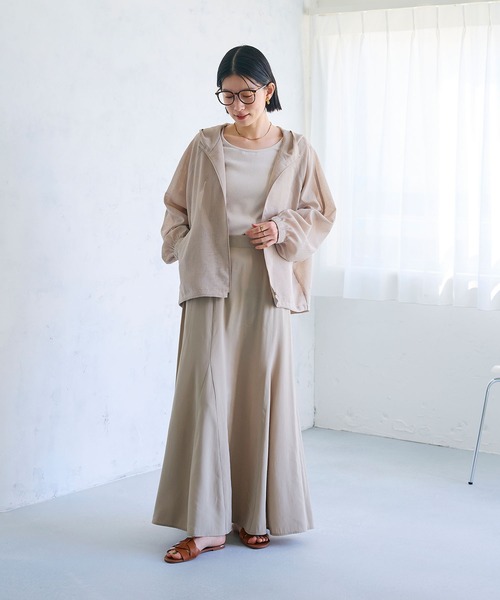 CROSS FUNCTION（クロスファンクション）の「《洗える》サマ美え シアーZIPパーカー【CROSS FUNCTION/クロスファンクション】（パーカー・レディース・アイボリー/モカ・M/LL/L）」の12枚目の写真