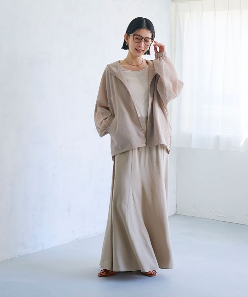 CROSS FUNCTION（クロスファンクション）の「《洗える》サマ美え シアーZIPパーカー【CROSS FUNCTION/クロスファンクション】（パーカー・レディース・アイボリー/モカ・M/LL/L）」の11枚目の写真