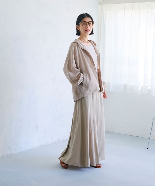 CROSS FUNCTION（クロスファンクション）の「《洗える》サマ美え シアーZIPパーカー【CROSS FUNCTION/クロスファンクション】（パーカー・レディース・アイボリー/モカ・M/LL/L）」の15枚目の写真