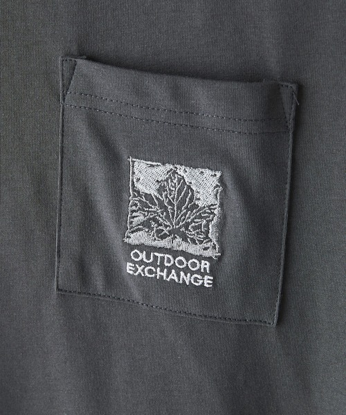 OUTDOOR EXCHANGE(アウトドアエクスチェンジ)の「【OUTDOOR EXCHANGE/アウトドアエクスチェンジ】×【ZERO STAIN/ゼロステイン】コラボ モックネック ポケット付 Tシャツ(Tシャツ/カットソー・メンズ・オフホワイト/スミクロ・LARGE/MEDIUM)」の6枚目の写真
