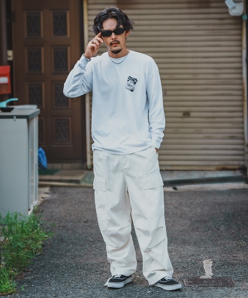 En serio TOKYO(エンソリオトーキョー)の「【SIDEWAYSTANCE】シガレット長袖Tシャツ 70576(Tシャツ/カットソー・メンズ・ホワイト/ブラック/カーキ・SMALL/MEDIUM/LARGE/X-LARGE)」の7枚目の写真