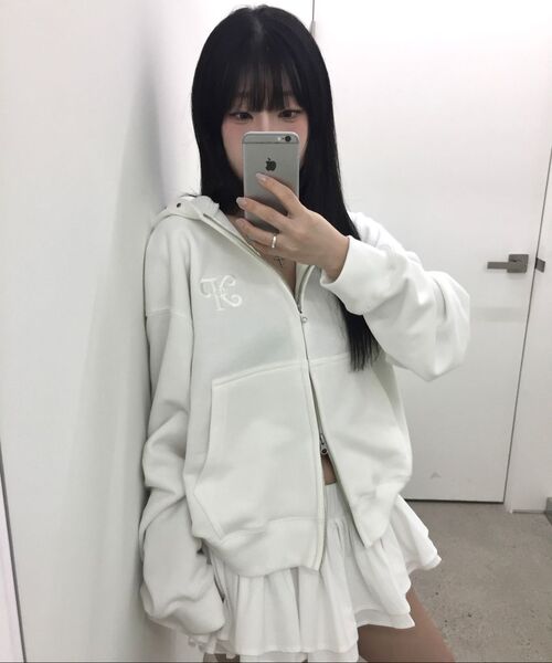 KHAKIPOINT（カーキポイント）の「Steel Stud Hood Zip-Up (white)（パーカー・レディース・その他・FREE）」の5枚目の写真