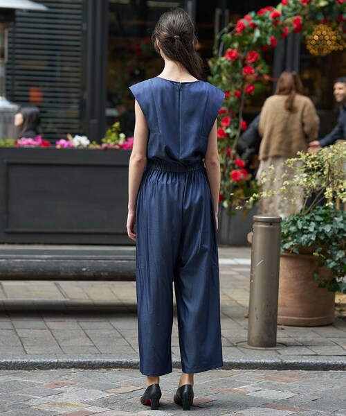 DRESSTERIOR(ドレステリア)の「【ウォッシャブル】フレンチスリーブ コンビネゾン(サロペット/オーバーオール・レディース・ネイビー/ブラック・34/36/38)」の9枚目の写真