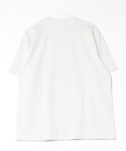TAKA-Q(タカキュー)の「【綿混】タカキュー チェック ジャガード クルーネック 半袖 Tシャツ(Tシャツ/カットソー・メンズ・ネイビー/ライトグレー・MEDIUM/LARGE/X-LARGE)」の3枚目の写真