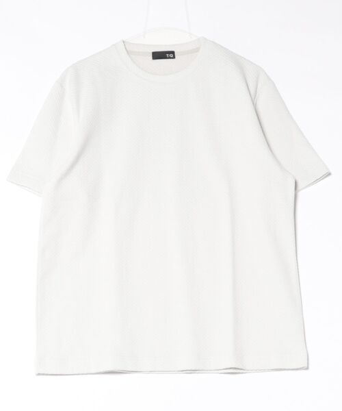 TAKA-Q(タカキュー)の「【綿混】タカキュー チェック ジャガード クルーネック 半袖 Tシャツ(Tシャツ/カットソー・メンズ・ネイビー/ライトグレー・MEDIUM/LARGE/X-LARGE)」の15枚目の写真