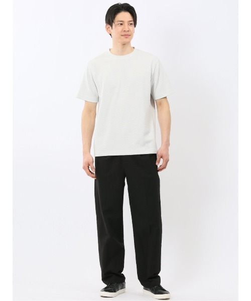 TAKA-Q(タカキュー)の「【綿混】タカキュー チェック ジャガード クルーネック 半袖 Tシャツ(Tシャツ/カットソー・メンズ・ネイビー/ライトグレー・MEDIUM/LARGE/X-LARGE)」の22枚目の写真