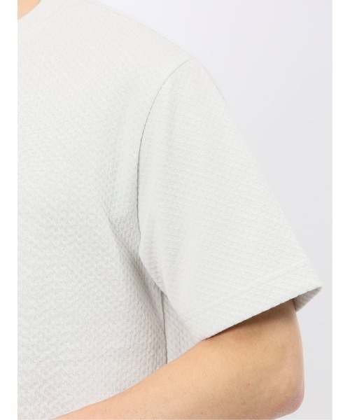 TAKA-Q(タカキュー)の「【綿混】タカキュー チェック ジャガード クルーネック 半袖 Tシャツ(Tシャツ/カットソー・メンズ・ネイビー/ライトグレー・MEDIUM/LARGE/X-LARGE)」の17枚目の写真