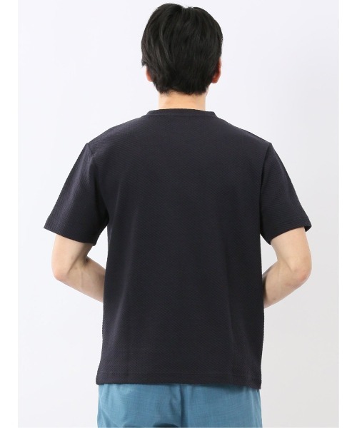 TAKA-Q(タカキュー)の「【綿混】タカキュー チェック ジャガード クルーネック 半袖 Tシャツ(Tシャツ/カットソー・メンズ・ネイビー/ライトグレー・MEDIUM/LARGE/X-LARGE)」の13枚目の写真