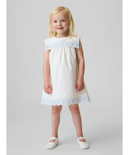 GAP(ギャップ)の「アイレット セーラーワンピース (幼児・ベビー)(ワンピース・キッズ・オフホワイト・80cm/70cm/110cm/105cm/100cm/95cm/90cm)」の1枚目の写真